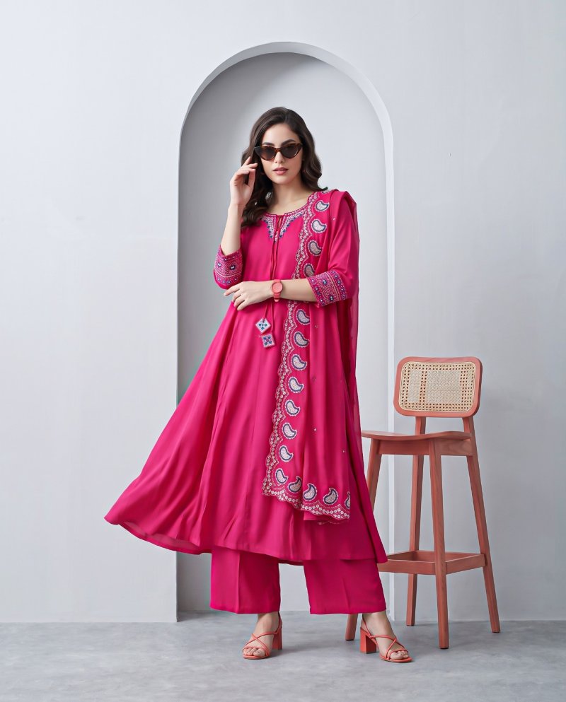 Ff Roman Anarkali Ghera Designer Plazzo Suits